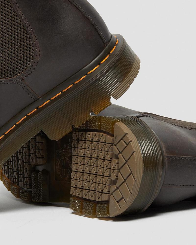 Dr Martens 2976 Slip Resistant Læder Chelsea Støvler Dame Mørkebrune | DK 114EBC